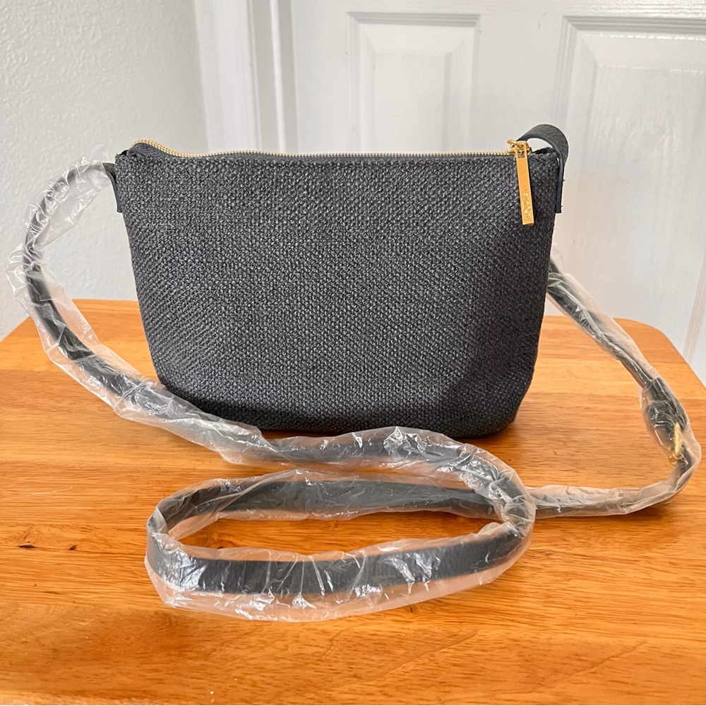Lancôme Blue-Grey Tweed Crossbody Bag